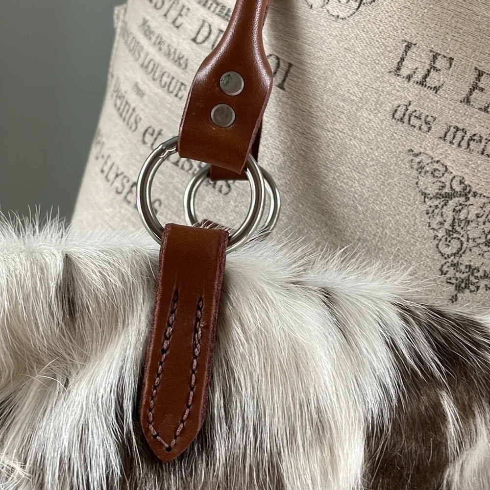 Cowhide‎ weekender bag tote, duffle
